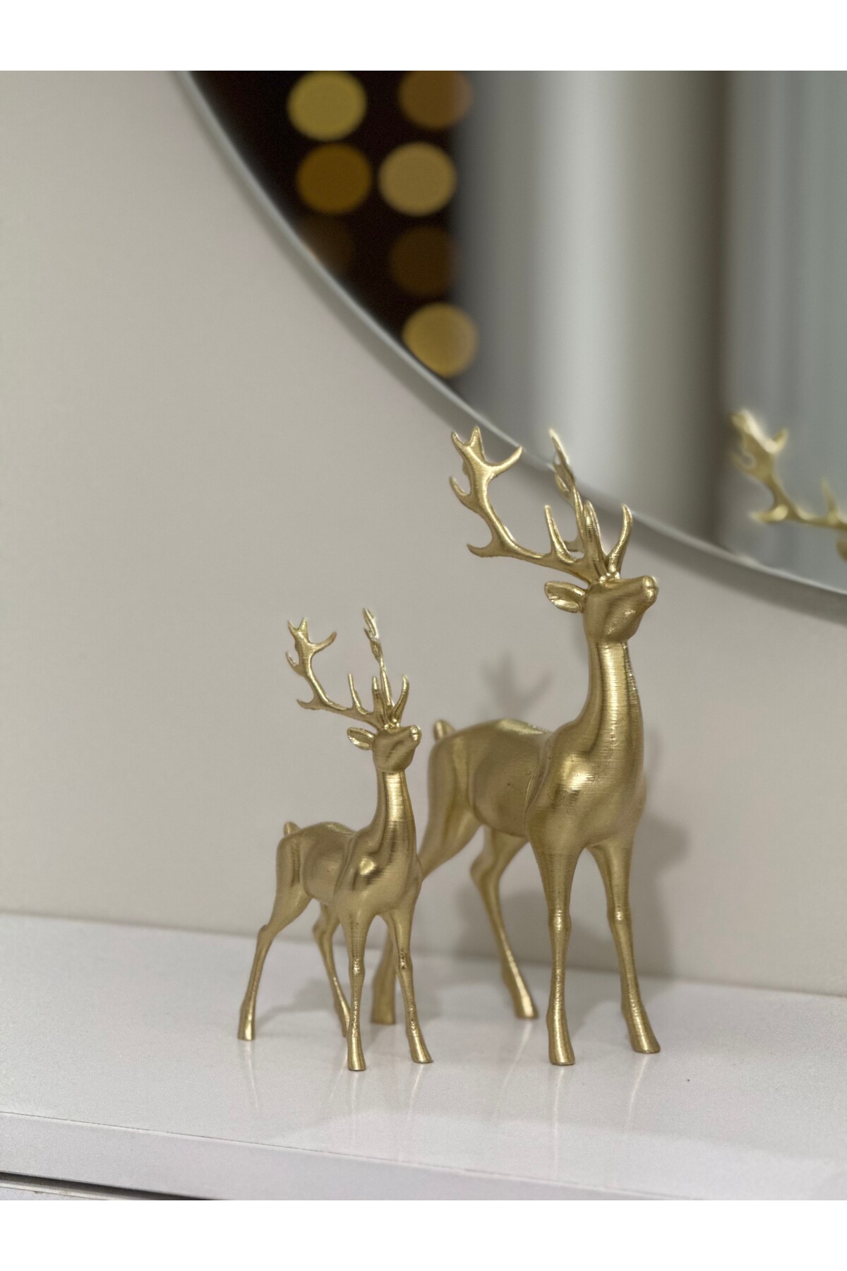 Pair of Christmas Deer Figurines