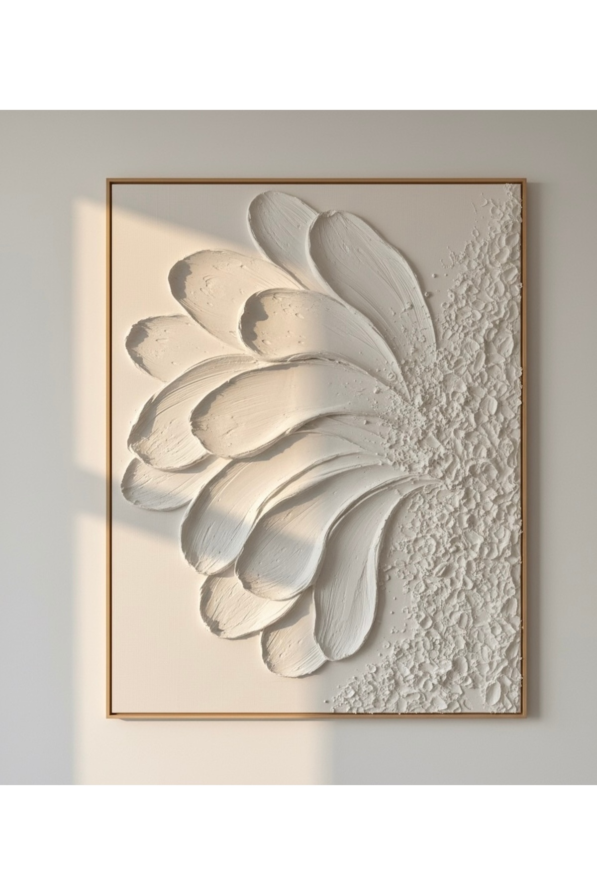 Handmade Abstract White 3D Texture Relief Wall Art