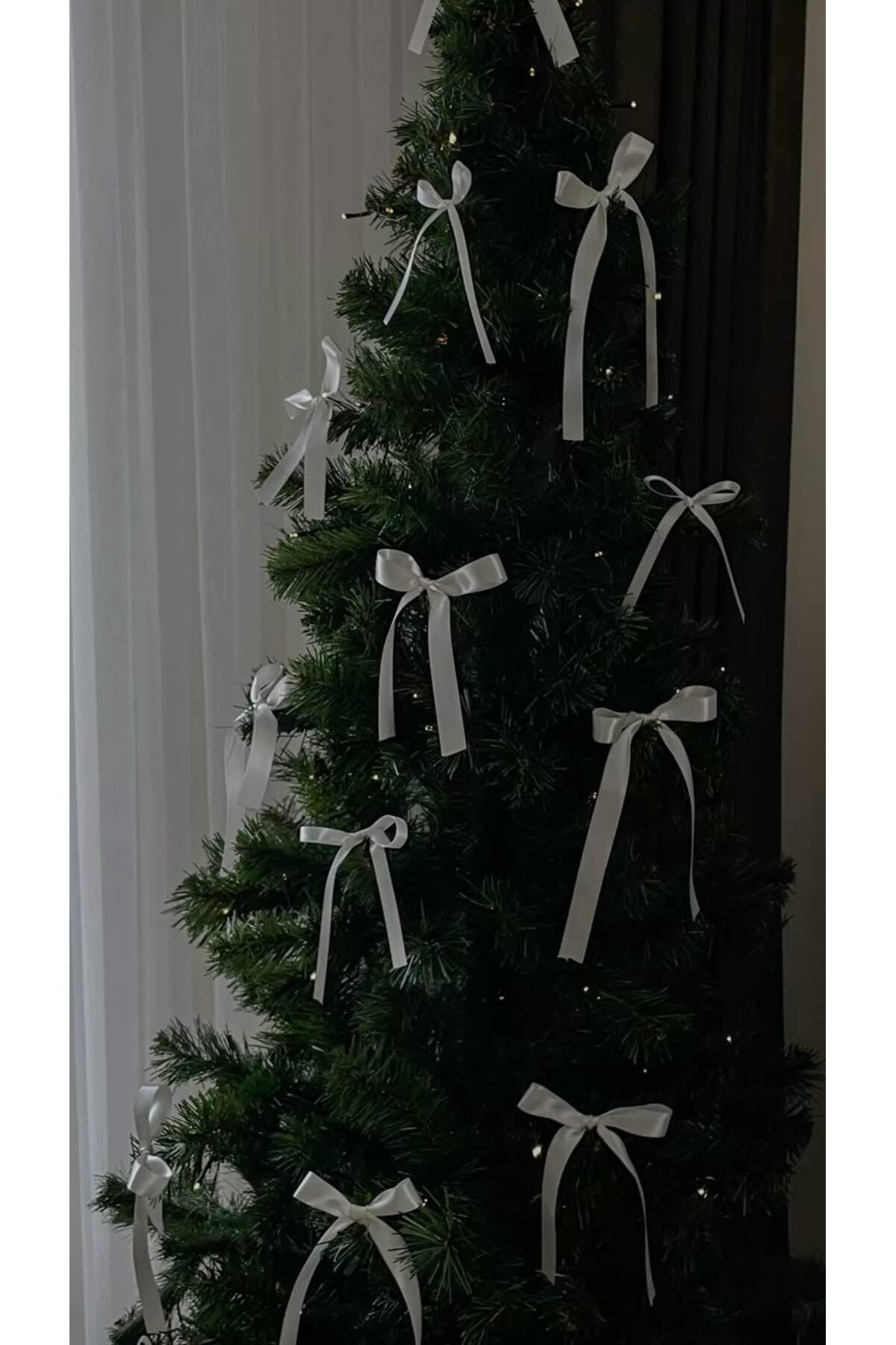 Ribbon Bow Christmas Tree Ornaments Pack of 10