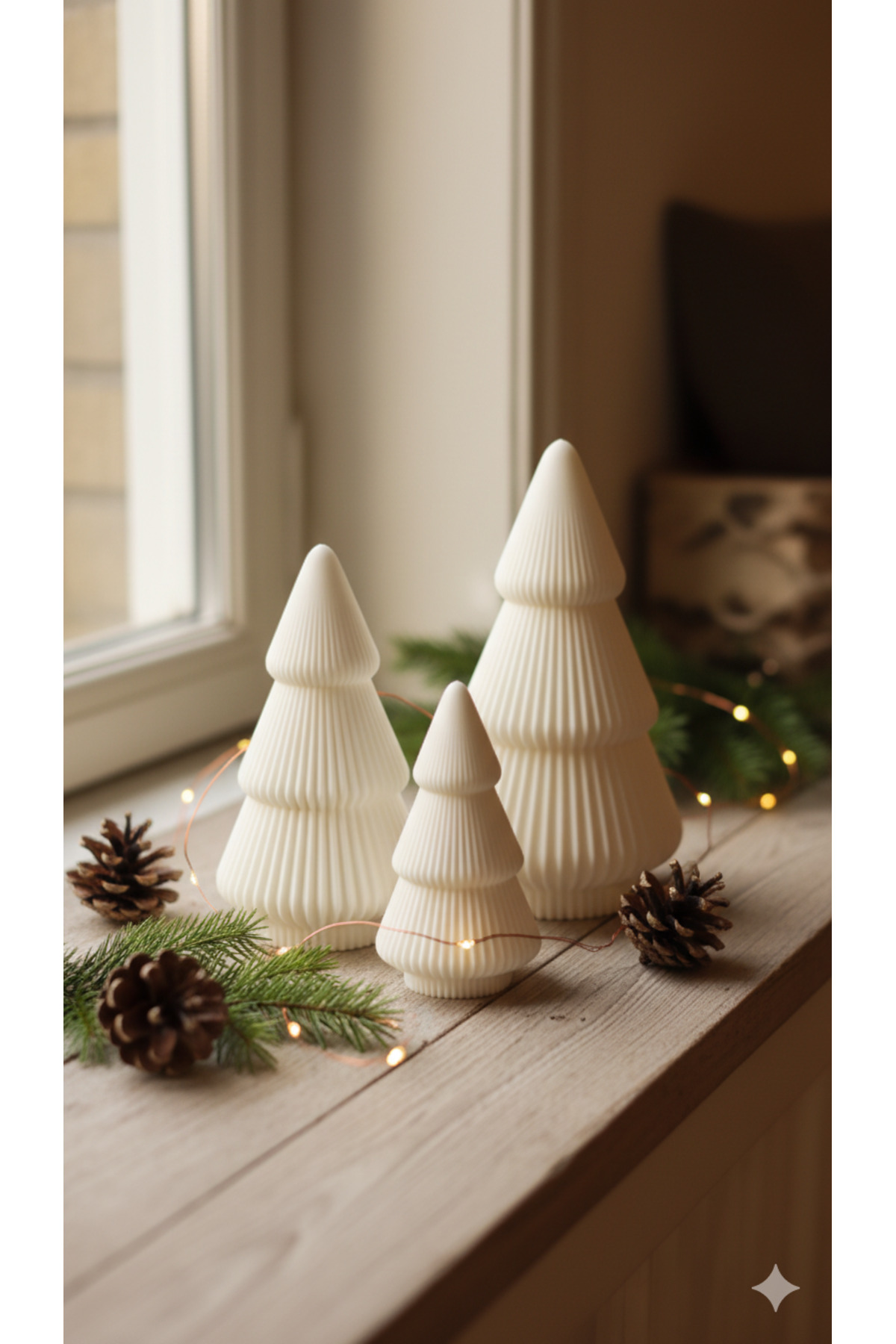 Set of 3 Minimal Christmas Tree Decorations