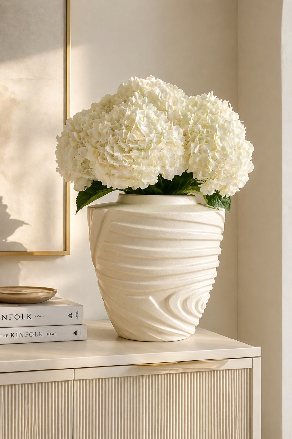 Helen small cream ceramic vase, 22 cm