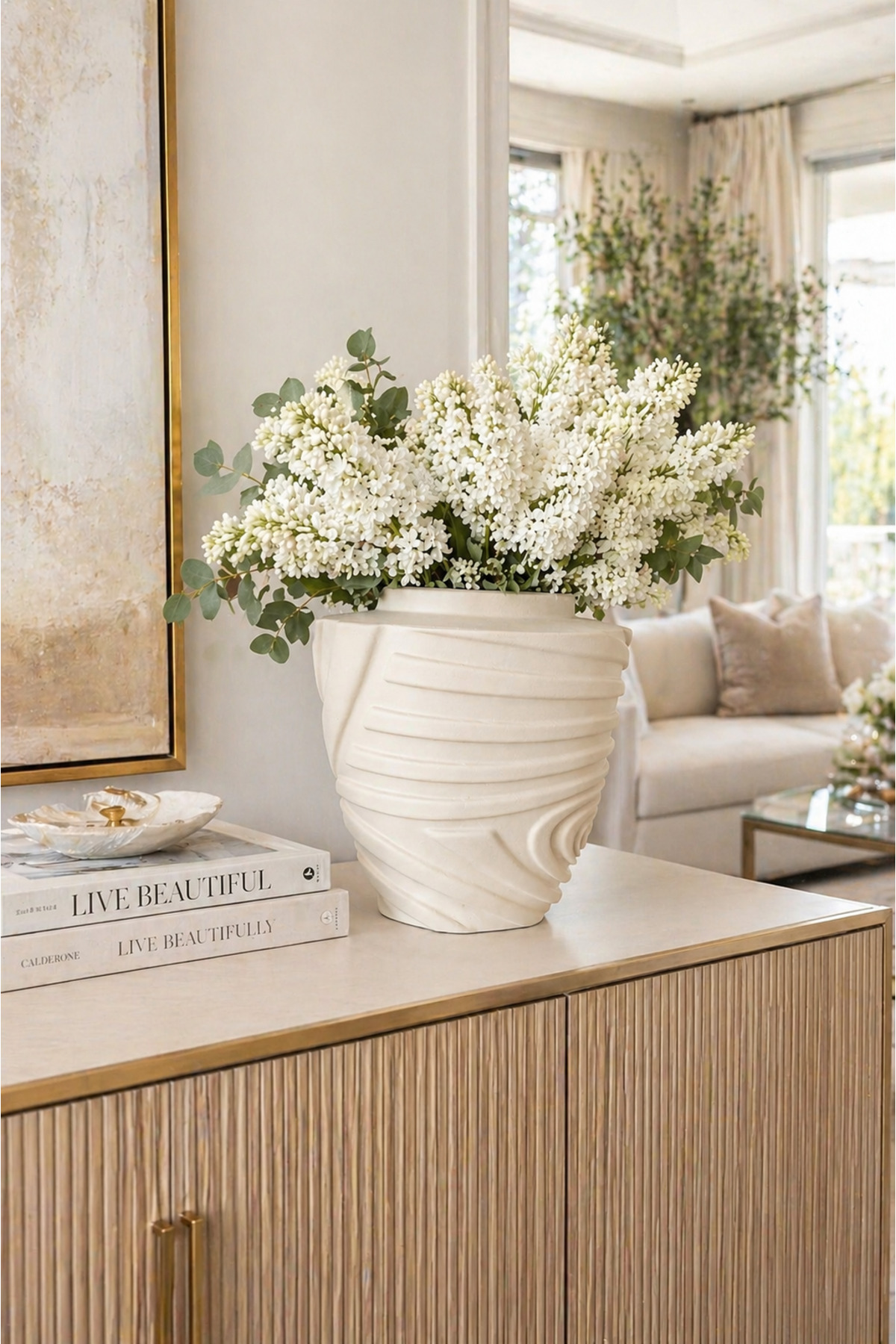 Helen small cream ceramic vase, 22 cm Helen small cream ceramic vase, 22 cm