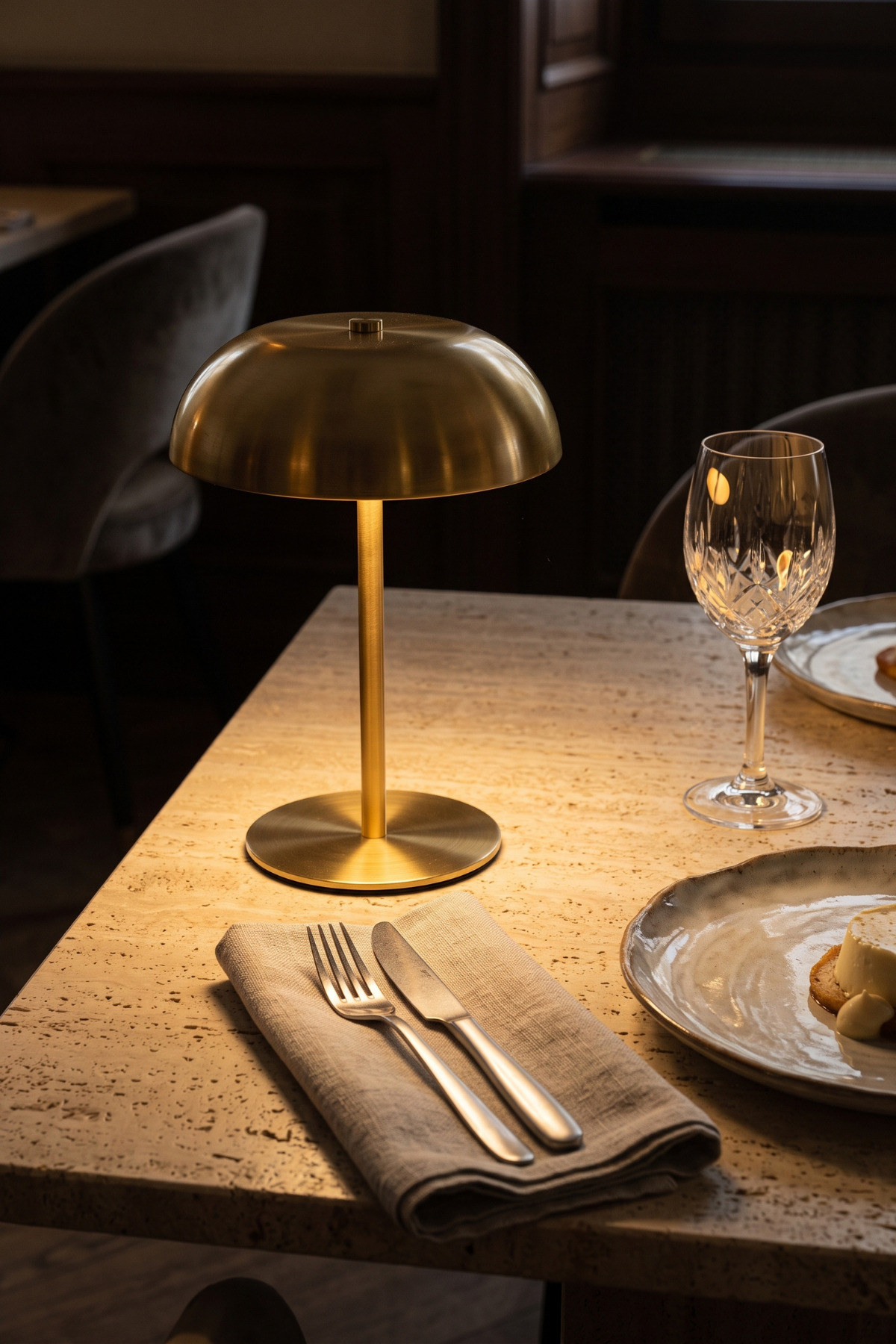 LUMEA beige LED touch table lamp