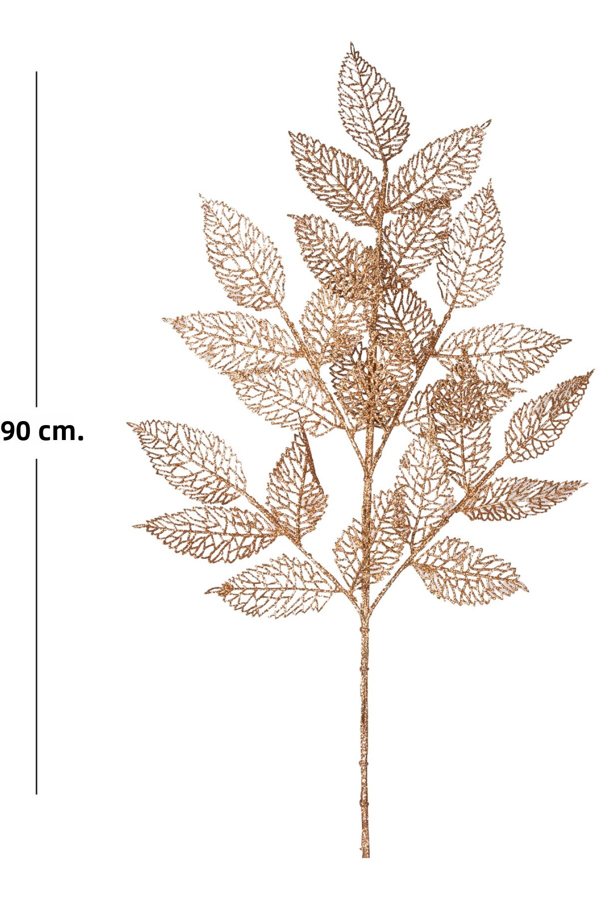 Artificial glitter leaf branch, rose gold, 90 cm Artificial glitter leaf branch, rose gold, 90 cm