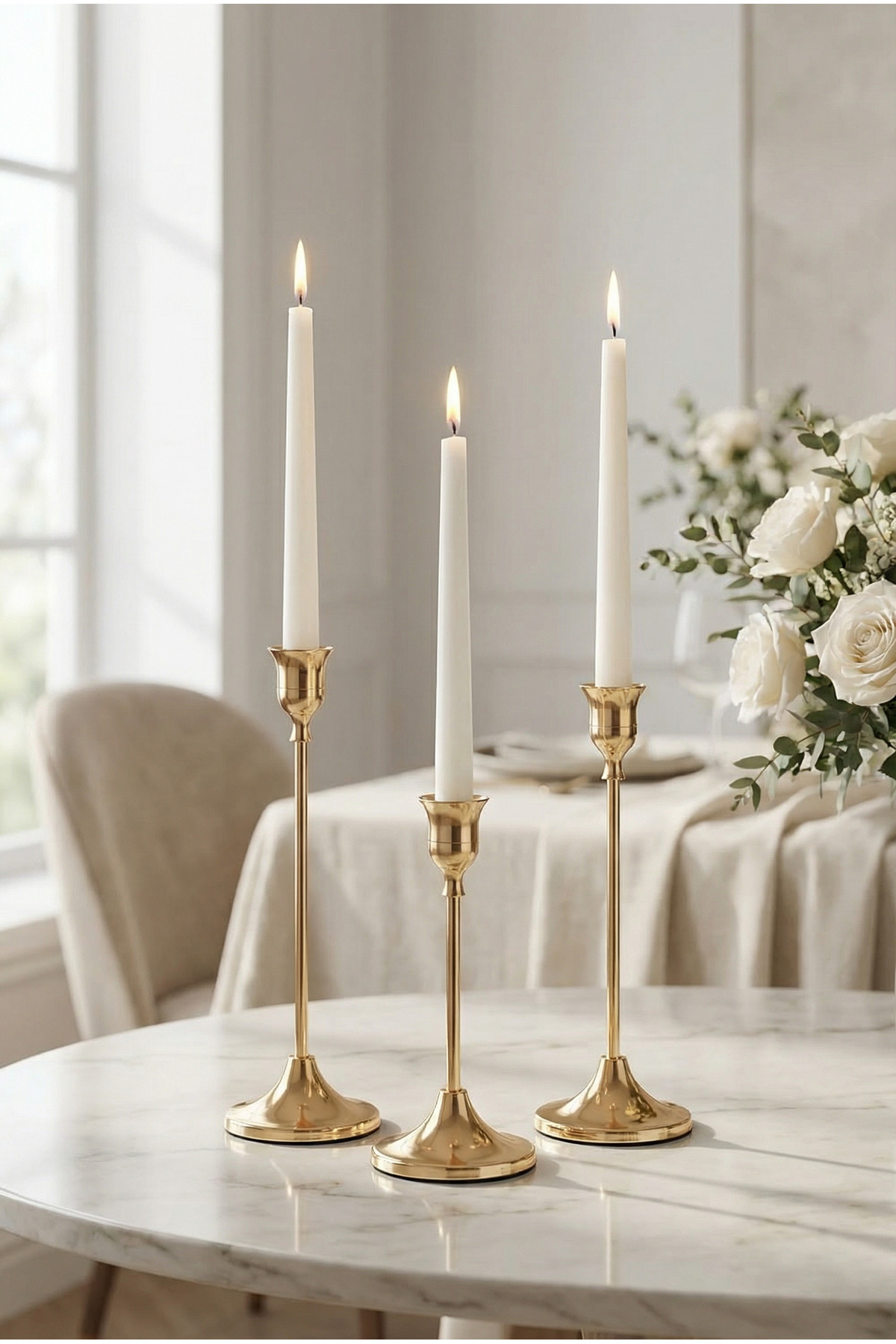 Royal gold metal candlestick
