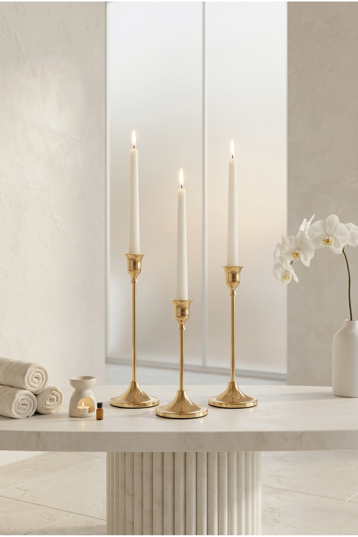 Royal gold metal candlestick