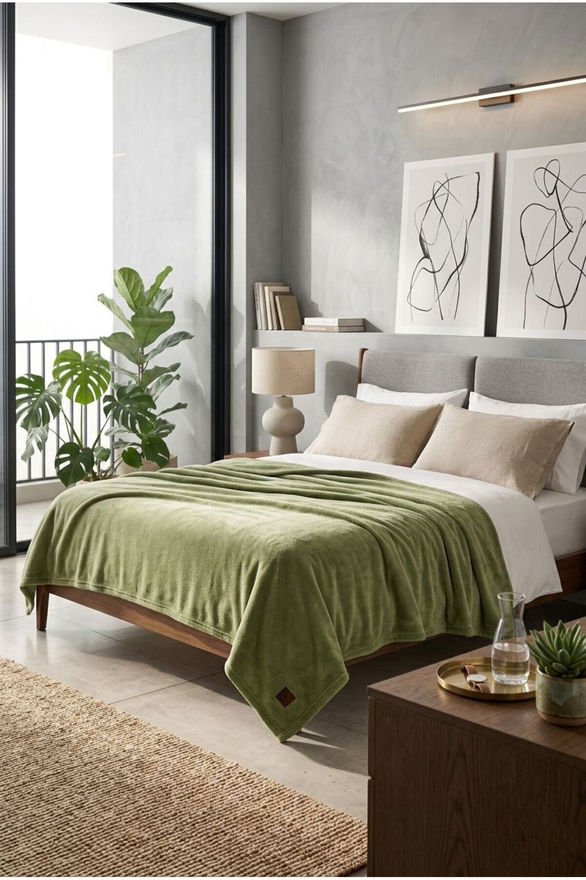 Welsoft Premium Double Luxury Textured Soft Blanket — Green Welsoft Premium Double Luxury Textured Soft Blanket — Green