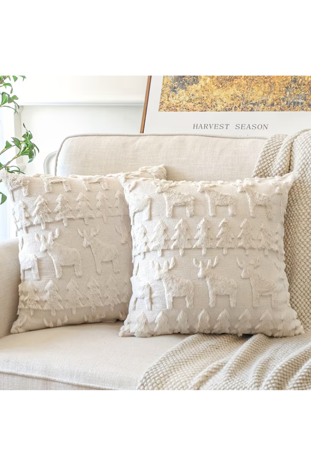 Pandan Reindeer and Tree Cushion