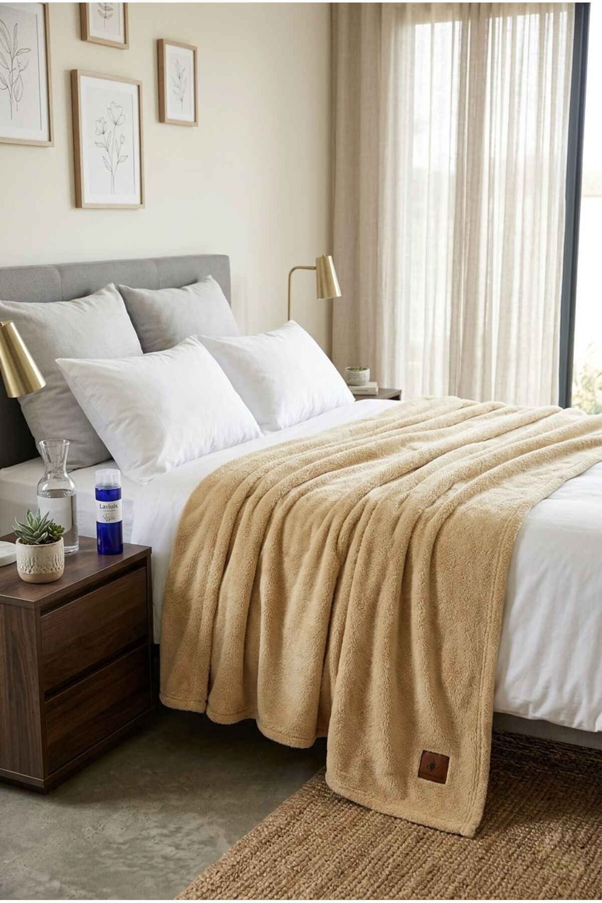 Welsoft Premium Double Luxury Textured Soft Blanket — Beige Welsoft Premium Double Luxury Textured Soft Blanket — Beige