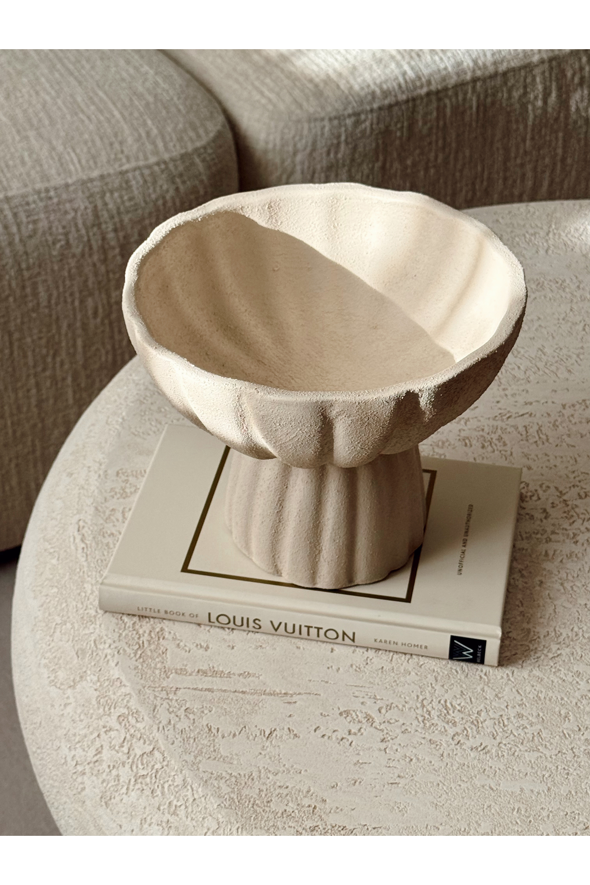 Riva ceramic textured plate / bowl, beige, 18×14 cm