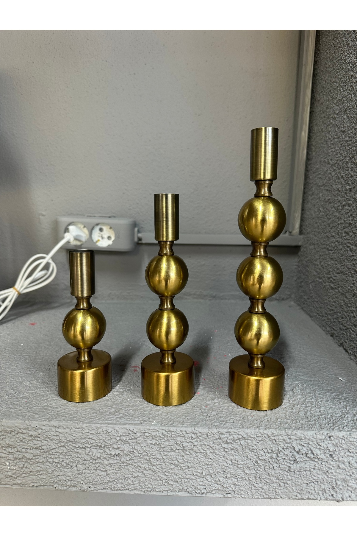 Nora metal candlesticks, set of 3