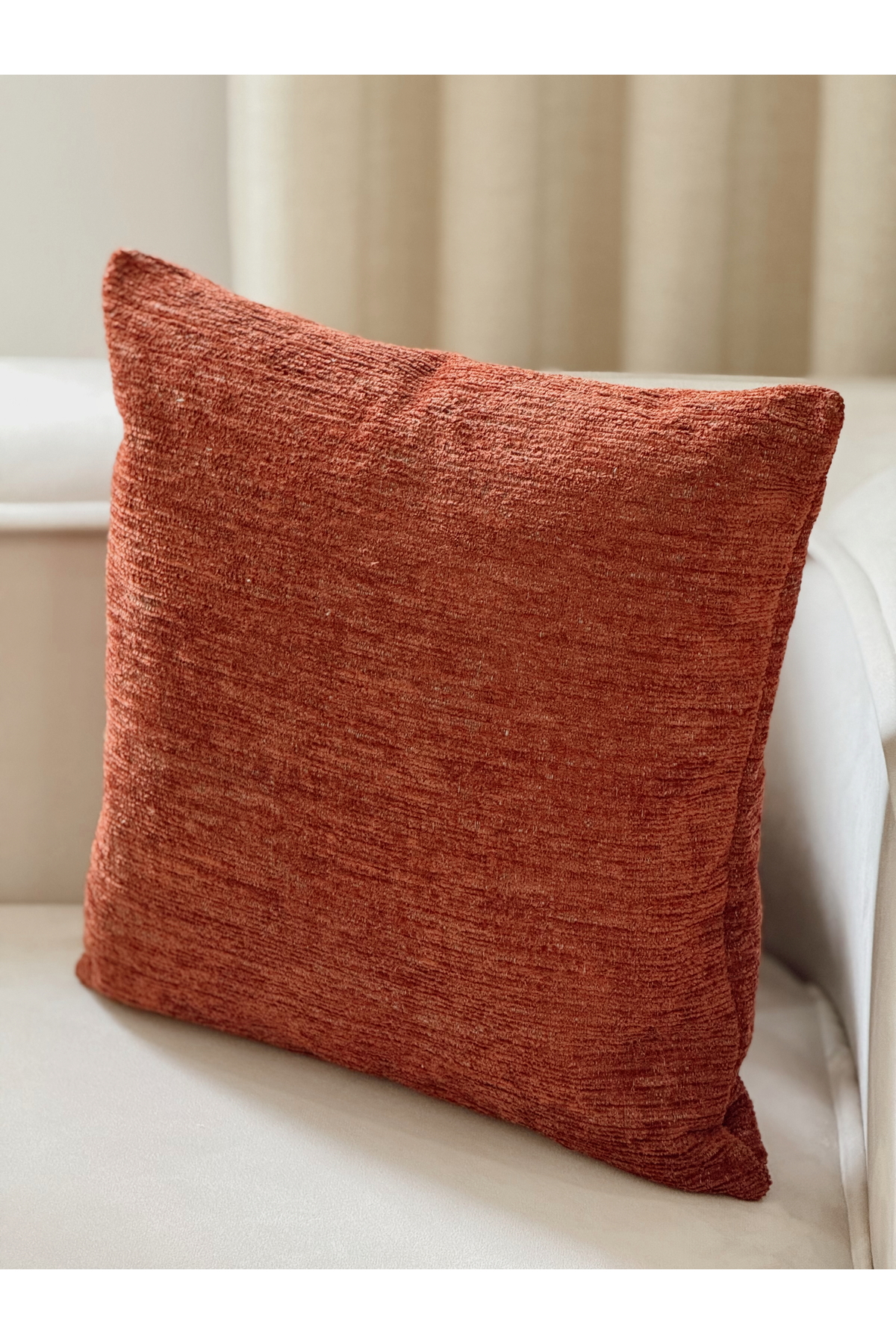 Pure Plain Throw Pillow Cover 45x45 cm Terracotta 3