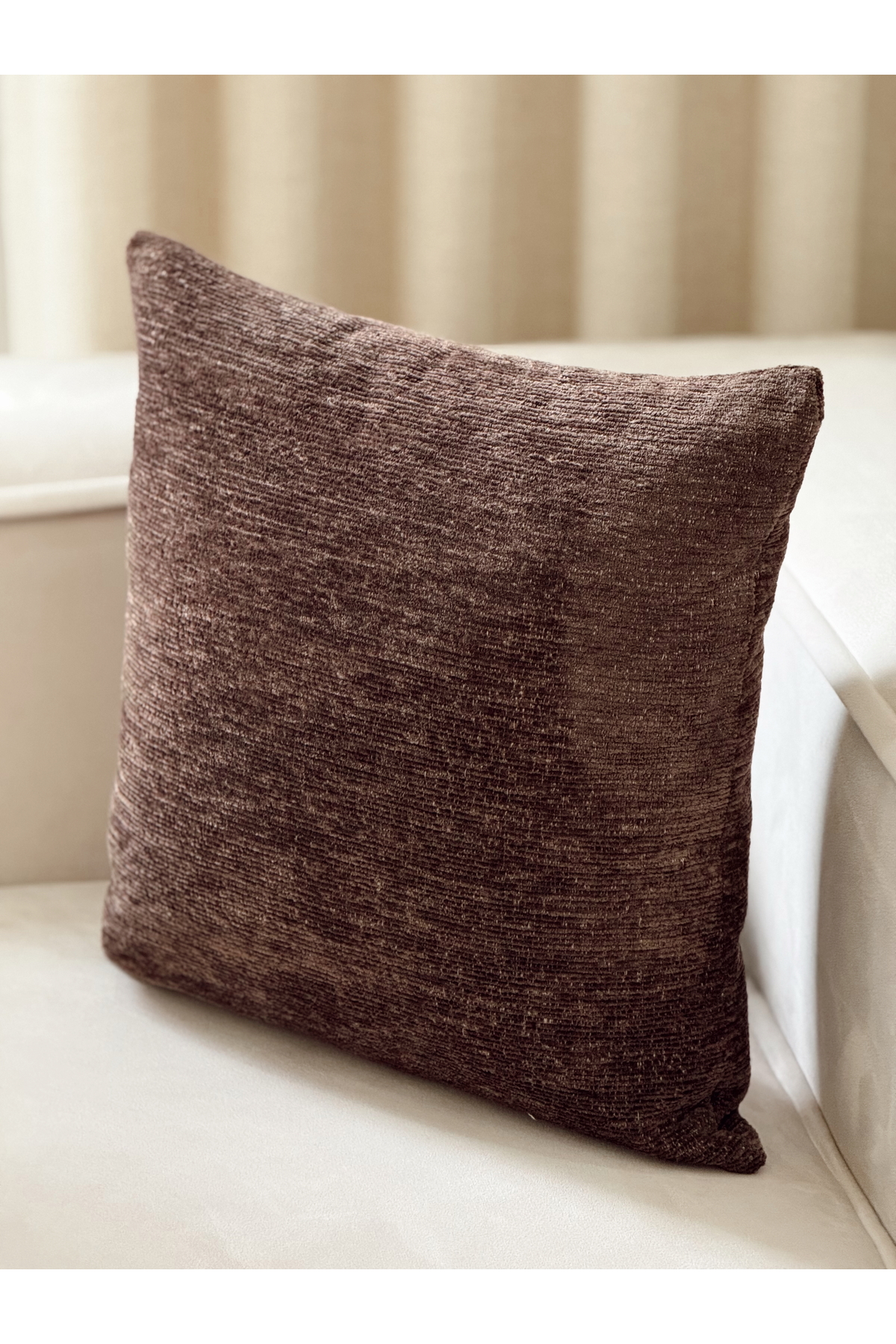 Pure Plain Throw Pillow Cover 45x45 cm Brown 3