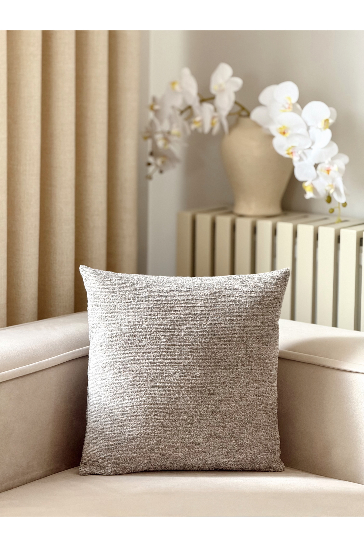 Pure Plain Throw Pillow Cover 45x45 cm Gray