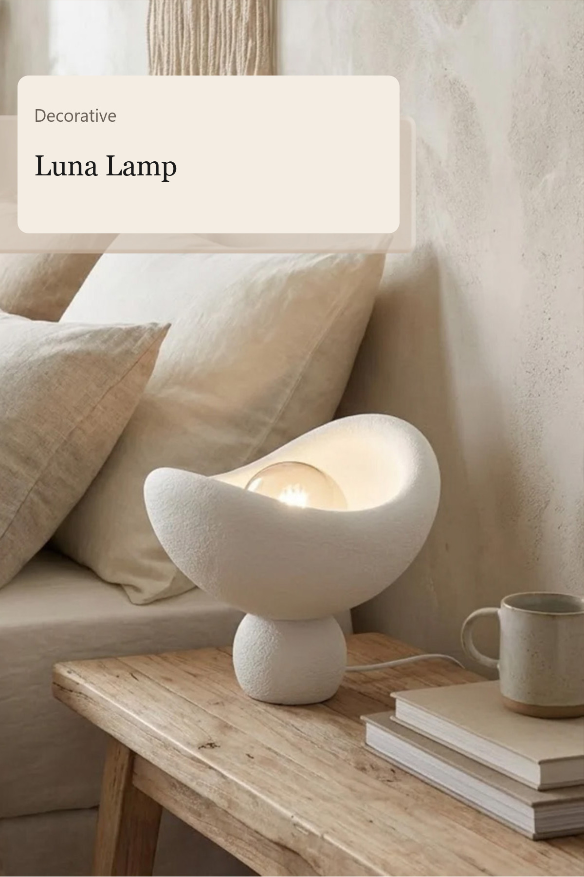 Luna table lamp 20x25 cm, PLA, white
