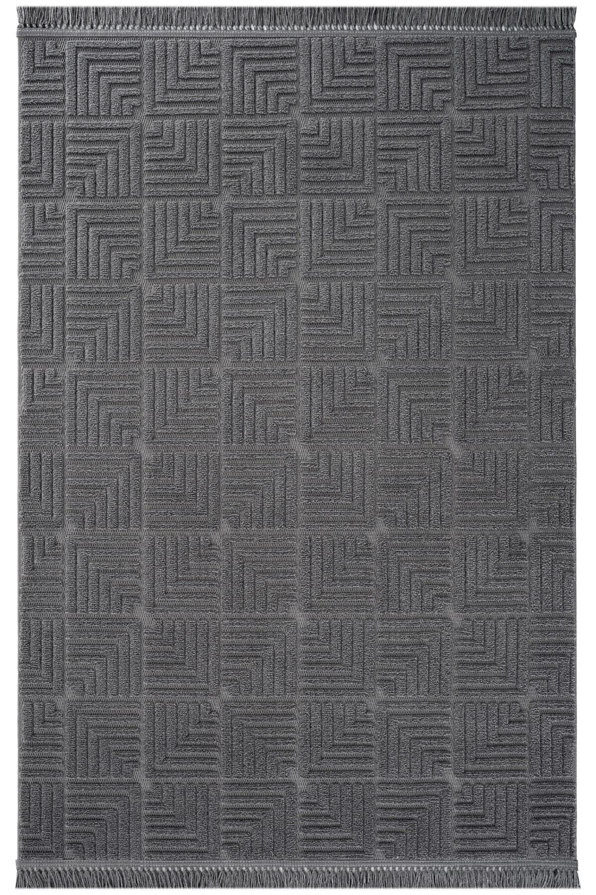 Stone 1063 Non-Slip Runner Rug Antrasit / 80-x-150