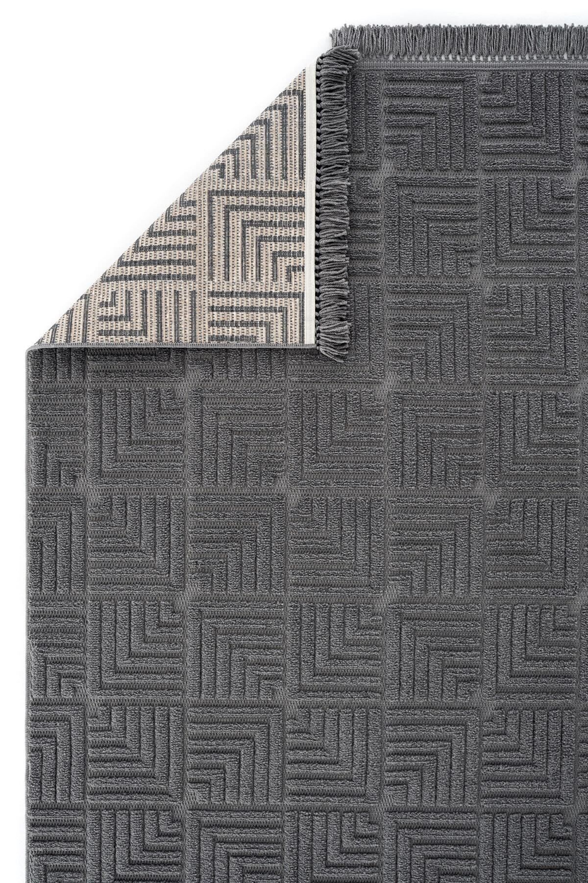 Stone 1063 Non-Slip Runner Rug Antrasit / 80-x-150 4