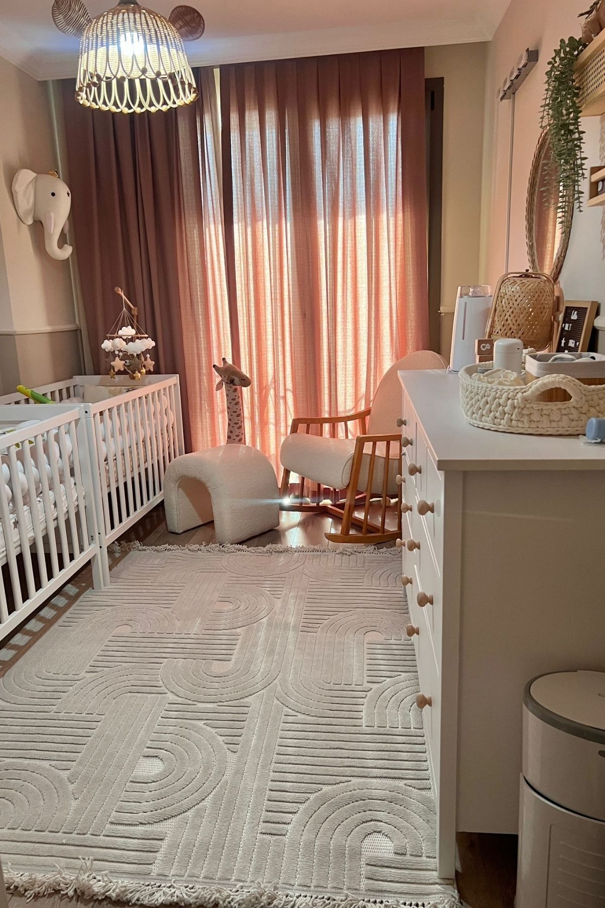 Stone 1063 Non-Slip Runner Rug Bej 3 / 80-x-150