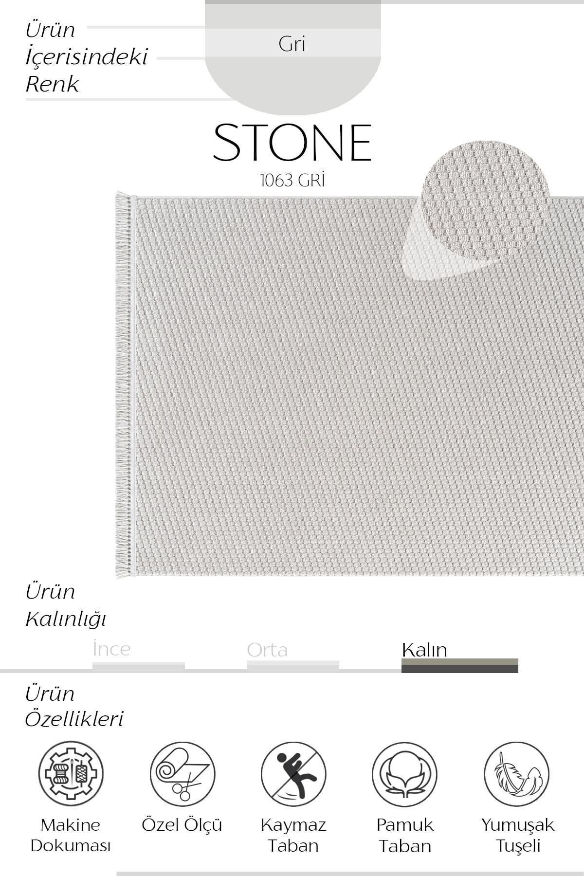 Stone 1063 Non-Slip Runner Rug Gri 1 / 80-x-150 2