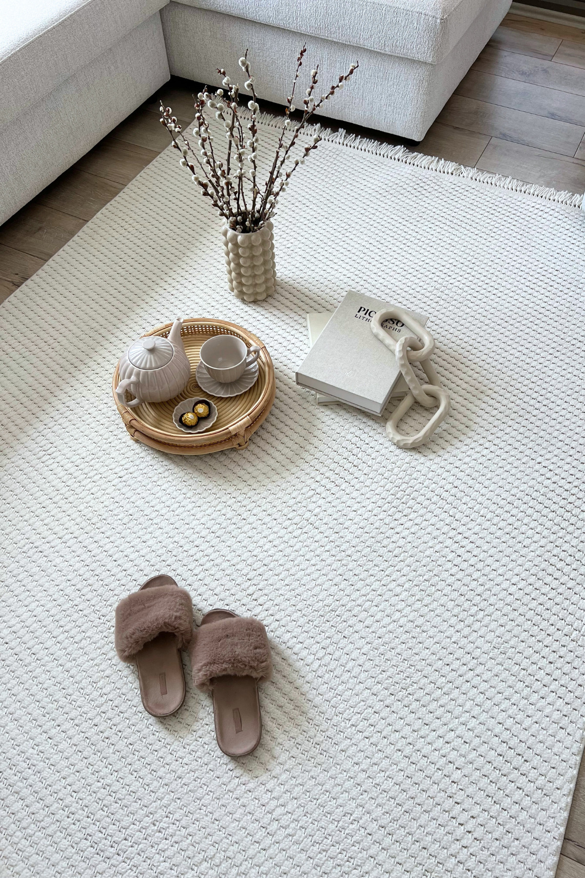 Stone 1063 Non-Slip Runner Rug Cream 5