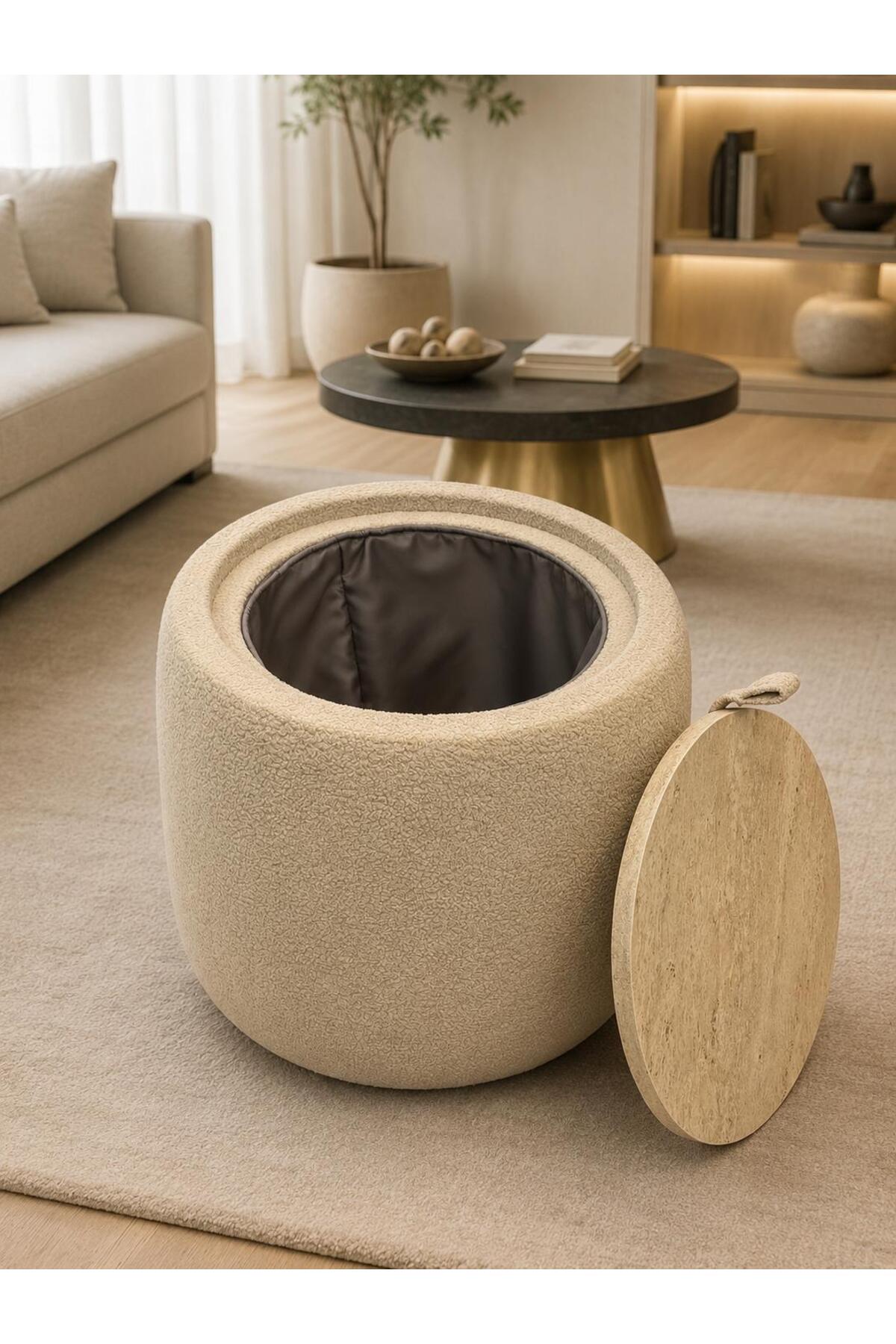 Storage ottoman pouf