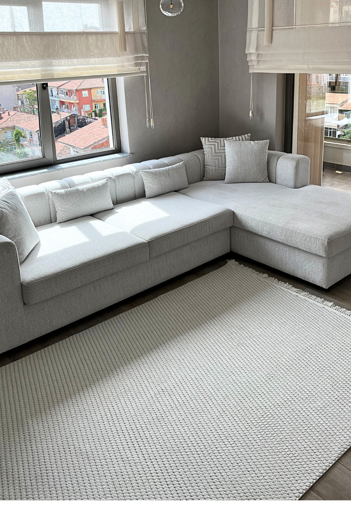 Stone 1063 Non-Slip Runner Rug Cream 5 6
