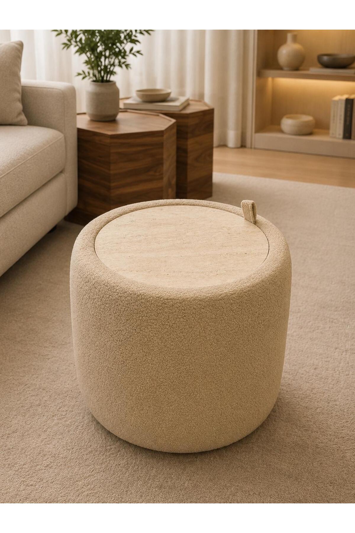 Storage ottoman pouf