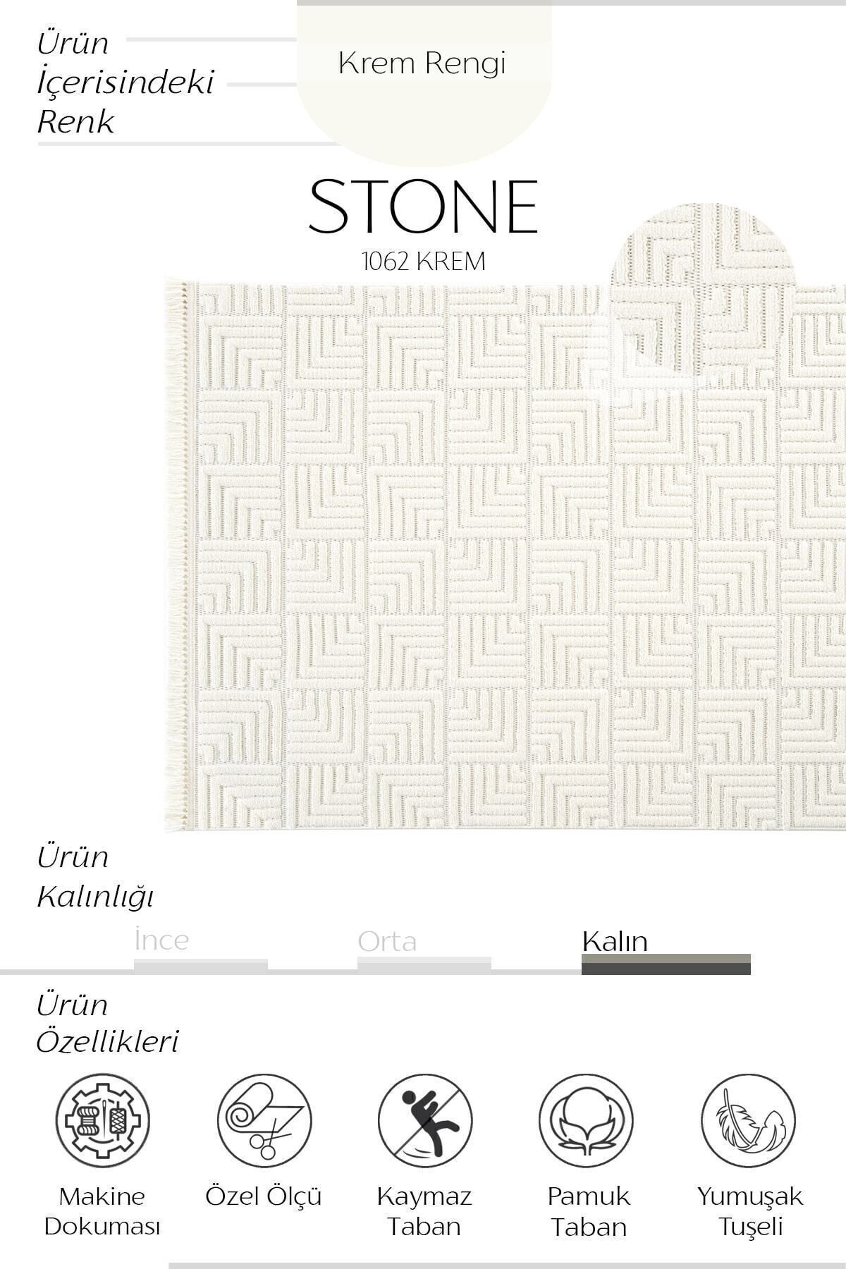 Stone 1063 Non-Slip Runner Rug Cream / 80-x-150 3