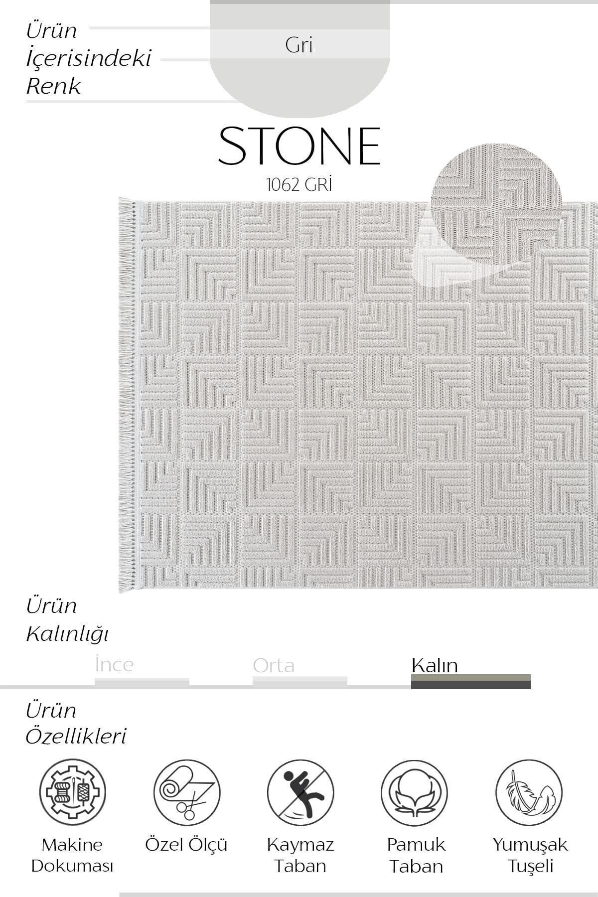 Stone 1063 Non-Slip Runner Rug Grey / 80-x-300 2